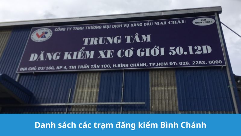 danh sách các trạm đăng kiểm Bình Chánh