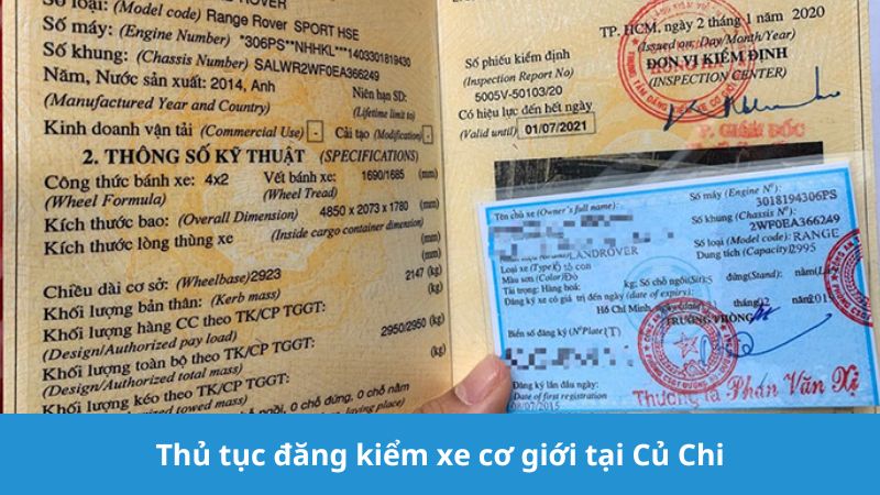 Thủ tục đăng kiểm xe cơ giới tại Củ Chi