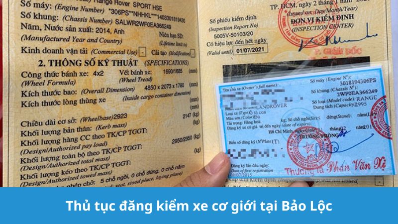 Thủ tục tại trạm đăng kiểm Bảo Lộc