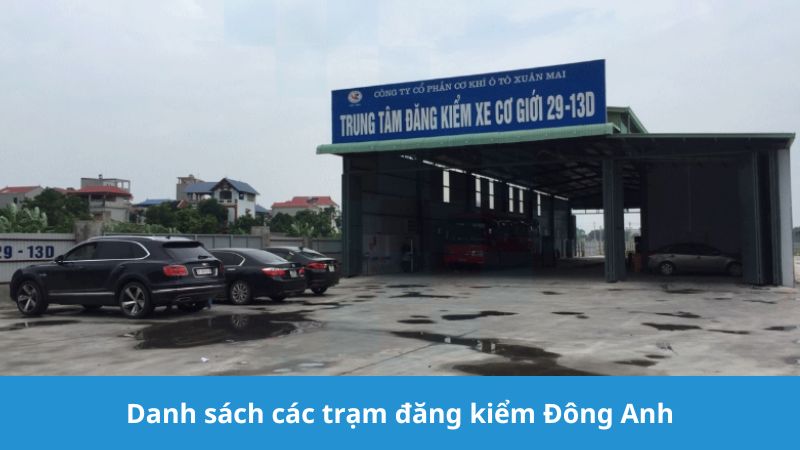 danh sách các trạm đăng kiểm Đông Anh