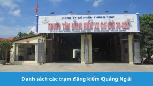 danh sách các trạm đăng kiểm Quảng Ngãi